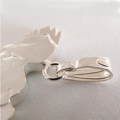 Detailbild Silberanhänger aus einer ausgesägten One Dollar Münze USA Adler