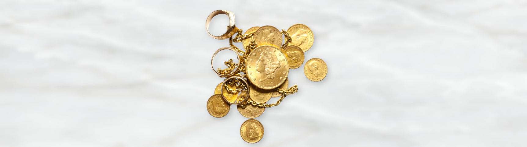 Bild Münzenschmuck aus bearbeiteten Münzen